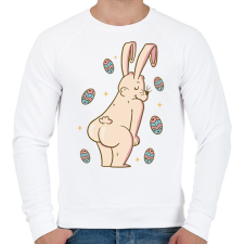 PRINTFASHION Húsvéti nyúl - Férfi pulóver - Fehér férfi pulóver, kardigán