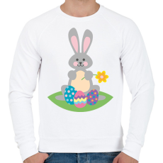 PRINTFASHION Húsvéti nyúl  - Férfi pulóver - Fehér