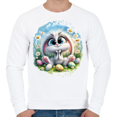 PRINTFASHION Húsvéti nyuszi - Férfi pulóver - Fehér