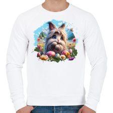 PRINTFASHION Húsvéti nyuszi - Férfi pulóver - Fehér férfi pulóver, kardigán