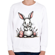 PRINTFASHION Húsvéti nyuszi - Gyerek pulóver - Fehér gyerek pulóver, kardigán