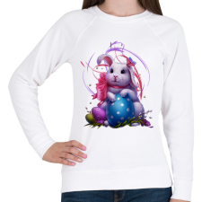 PRINTFASHION húsvéti nyuszi - Női pulóver - Fehér női pulóver, kardigán