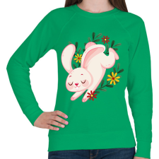 PRINTFASHION Húsvéti nyuszi - Női pulóver - Zöld női pulóver, kardigán