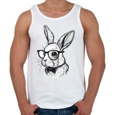 PRINTFASHION Húsvéti nyuszi szemüvegben - Férfi atléta - Fehér