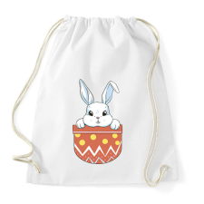 PRINTFASHION Húsvéti nyuszi zsebminta - Sportzsák, Tornazsák - Fehér tornazsák