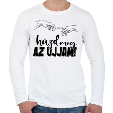 PRINTFASHION Húzd meg az ujjam - fekete - Férfi hosszú ujjú póló - Fehér