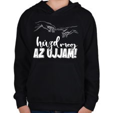 PRINTFASHION Húzd meg az ujjam - feketére - Gyerek kapucnis pulóver - Fekete gyerek pulóver, kardigán