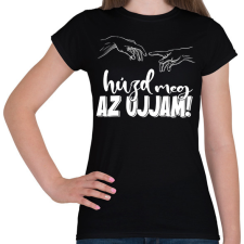 PRINTFASHION Húzd meg az ujjam - feketére - Női póló - Fekete női póló