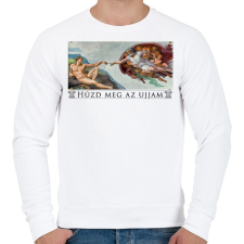 PRINTFASHION Húzd meg az ujjam! - Férfi pulóver - Fehér férfi pulóver, kardigán