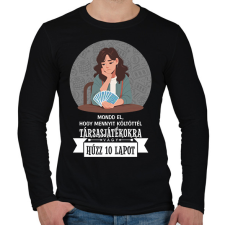PRINTFASHION Húzz 10 lapot - Férfi hosszú ujjú póló - Fekete férfi póló