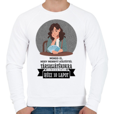 PRINTFASHION Húzz 10 lapot - Férfi pulóver - Fehér