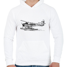 PRINTFASHION hydroplane airplane - Férfi kapucnis pulóver - Fehér férfi pulóver, kardigán