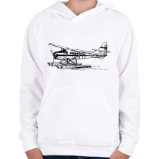 PRINTFASHION hydroplane airplane - Gyerek kapucnis pulóver - Fehér gyerek pulóver, kardigán