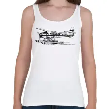 PRINTFASHION hydroplane airplane - Női atléta - Fehér női trikó
