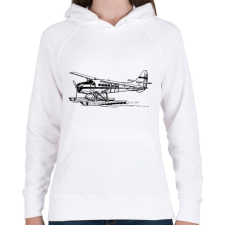 PRINTFASHION hydroplane airplane - Női kapucnis pulóver - Fehér női pulóver, kardigán
