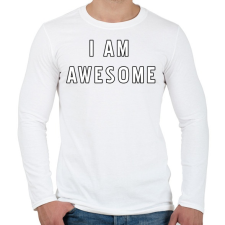 PRINTFASHION I AM AWESOME - Férfi hosszú ujjú póló - Fehér férfi póló