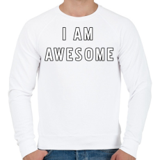 PRINTFASHION I AM AWESOME - Férfi pulóver - Fehér