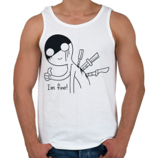 PRINTFASHION I am fine - Férfi atléta - Fehér