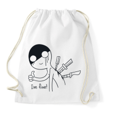 PRINTFASHION I am fine - Sportzsák, Tornazsák - Fehér tornazsák