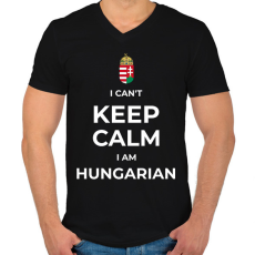 PRINTFASHION I AM HUNGARIAN - Férfi V-nyakú póló - Fekete