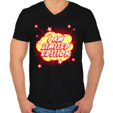 PRINTFASHION I am limited edition - Férfi V-nyakú póló - Fekete