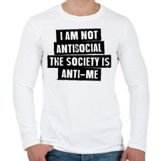 PRINTFASHION I am not antisocial... - Férfi hosszú ujjú póló - Fehér