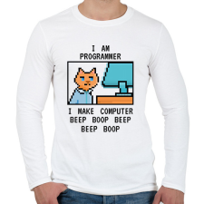 PRINTFASHION I am programmer (black) - Férfi hosszú ujjú póló - Fehér férfi póló