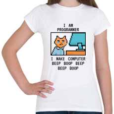 PRINTFASHION I am programmer (black) - Női póló - Fehér