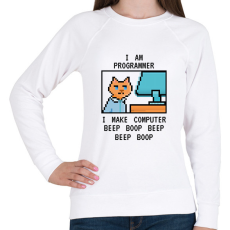 PRINTFASHION I am programmer (black) - Női pulóver - Fehér