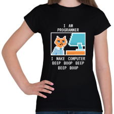 PRINTFASHION I am programmer (white) - Női póló - Fekete női póló