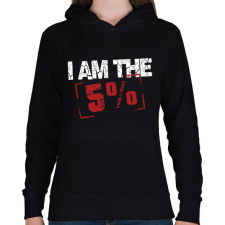 PRINTFASHION I am the 5% - Női kapucnis pulóver - Fekete női pulóver, kardigán