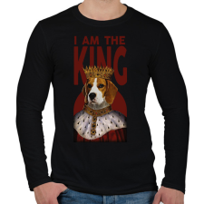 PRINTFASHION I am the king - kutya - Férfi hosszú ujjú póló - Fekete férfi póló
