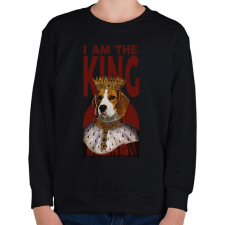 PRINTFASHION I am the king - kutya - Gyerek pulóver - Fekete gyerek pulóver, kardigán