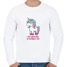 PRINTFASHION I am unicorn - Férfi pulóver - Fehér férfi pulóver, kardigán