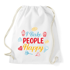 PRINTFASHION I bake people happy - Sportzsák, Tornazsák - Fehér tornazsák
