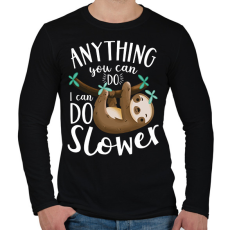 PRINTFASHION I can do slower - Férfi hosszú ujjú póló - Fekete