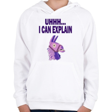 PRINTFASHION I CAN EXPLAIN - Gyerek kapucnis pulóver - Fehér
