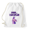 PRINTFASHION I CAN EXPLAIN - Sportzsák, Tornazsák - Fehér