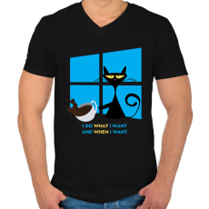 PRINTFASHION I do what I want, and when I want - Férfi V-nyakú póló - Fekete