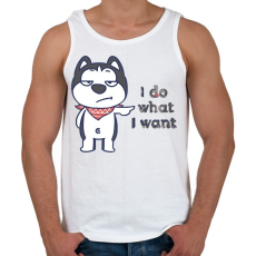 PRINTFASHION I do what i want - Férfi atléta - Fehér