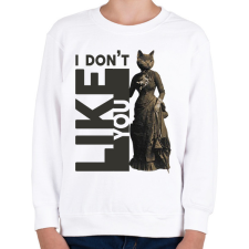 PRINTFASHION I don't like you - Cicás - Gyerek pulóver - Fehér gyerek pulóver, kardigán