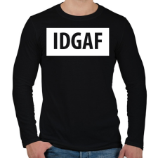PRINTFASHION I Dont Give A Fuck logó - Férfi hosszú ujjú póló - Fekete férfi póló