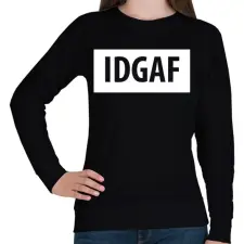 PRINTFASHION I Dont Give A Fuck logó - Női pulóver - Fekete női pulóver, kardigán