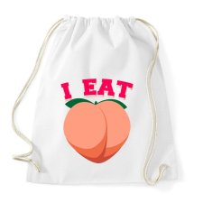 PRINTFASHION I eat peach - Sportzsák, Tornazsák - Fehér tornazsák