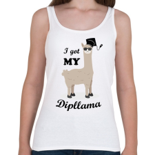 PRINTFASHION I got my dipllama - Női atléta - Fehér női trikó