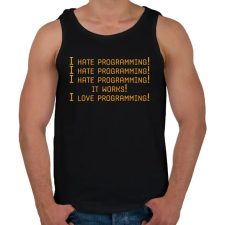 PRINTFASHION I hate programming! - Férfi atléta - Fekete atléta, trikó