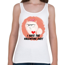 PRINTFASHION I HATE VALENTINE DAY - Női atléta - Fehér női trikó