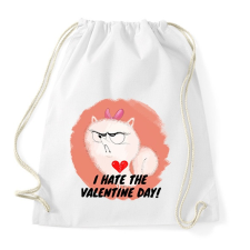 PRINTFASHION I HATE VALENTINE DAY - Sportzsák, Tornazsák - Fehér tornazsák