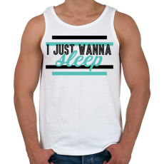 PRINTFASHION I just wanna sleep - Férfi atléta - Fehér