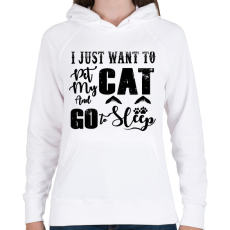 PRINTFASHION I just want to pet my cat and go to sleep - Női kapucnis pulóver - Fehér